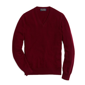 Cashmere V-Neck Sweater - Dark Red